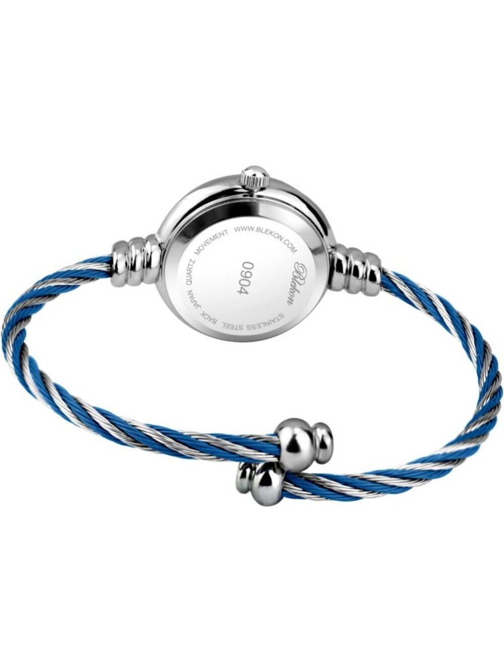 Women's Rhinestone Silver/Blue Round Analog Display Arabic Number Bracelet Watch - Picture 7 of 7
